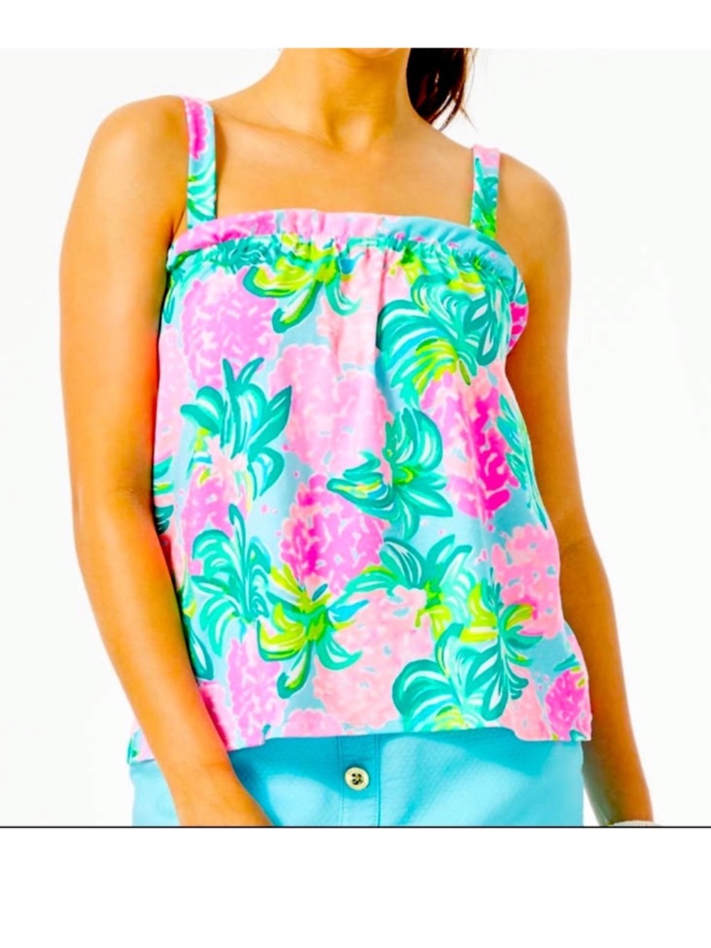 Lilly Pulitzer Jia Tank Top in Pineapple Shake Ibiza